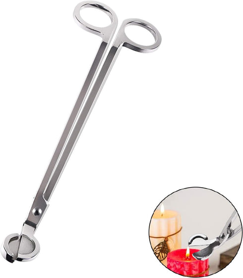 EVERMARKET Candle Wick Trimmer, Polished Stainless Steel Wick Clipper Cutter - Reaches Deep Into Candles to Cut Spent Wicks, Allow Cleaner Burn an...