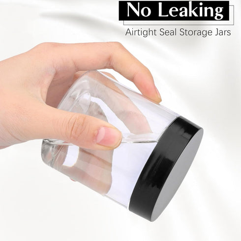 TUZAZO 8 Oz Plastic Container Jars with Lids and Labels BPA Free, Empty Round Clear Cosmetic Containers Plastic Slime Jars for Lotion, Cream, Oint...