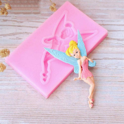 3Pcs/Set Flower Fairy Fondant Mold Angel with Wings Silicone Mold for Cupcake Cake Topper Decorating, Polymer Clay, Crafting, Resin Epoxy, Jewelry...