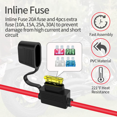 10AWG 3.3FT SAE Connectors, Battery Alligator Crocodile to SAE, SAE Quick Release Adapter to Alligator Clips Quick Disconnect Cable,with 5 Fuse,fo...