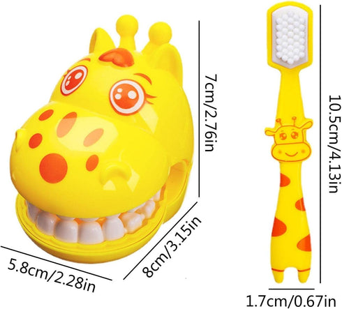 Yellow Demonstration Teeth Model, Giraffe Brushing Teaching Teeth Model, Hygienic Habit Cultivation Role Play Game, Early Development and Activity...