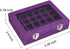 Velvet Jewelry Box 24 Grid Jewelry Ring Display Organiser Box Tray Holder Earrings Storage Case for Girls Wife Mom Women (Purple)...