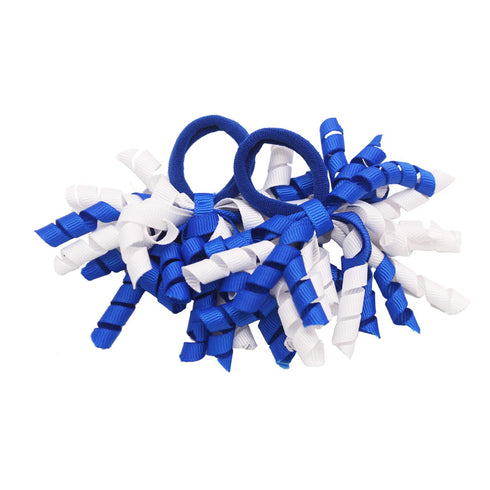 30PCS Baby Girl Bows Hair Ties Colorful Curly Korker Bow Elastic Rubber Bands Grosgrain Ribbon Hair Bows Ponytail Holders Hair Accessories for Gir...