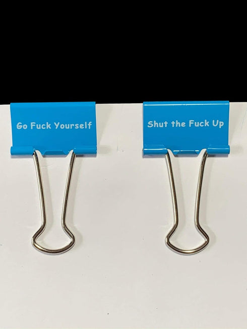 Funny Curse Clips Office Binder Clips, F**ck You, FML, and More, Vulgar Yet Funny, Uncensored, 8 Clips Per Pack, 4 Different Phrases 25mm and 32mm...