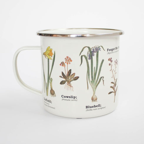 Gift Republic Wildflower Enamel Mug Outdoor Camping Mug Large Metal Coffee Cup Floral Nature Gardening Gift Pretty Design Durable Drinking Cup 500...
