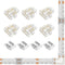 BTF-LIGHTING FCOB COB 10mm/0.39in Width LED Strip Connector Kit 6Pcs 4 Pin Transparent L-Shaped Connectors 4Pcs 4Pin Strip to Strip Connectors for...