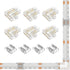 BTF-LIGHTING FCOB COB 10mm/0.39in Width LED Strip Connector Kit 6Pcs 4 Pin Transparent L-Shaped Connectors 4Pcs 4Pin Strip to Strip Connectors for...