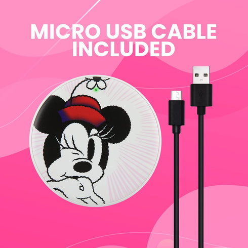 Disney Minnie Mouse Wireless Charging Pad- Wireless Charging Station Universally Compatible with All Qi Enabled Devices- Mickey Mouse Gifts for Ad...