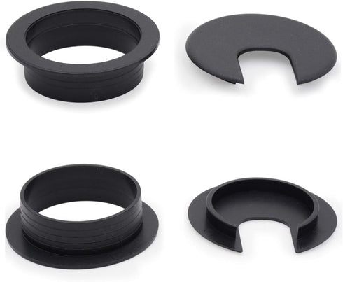 12 Pack 2 Inch Black Desk Grommet Kit Wire Cable Hole Cover Organizer Plastic Cover for Office Cord Management (Black)...