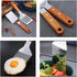2 PCS Metal Spatula for Cast Iron Skillet, Stainless Steel Grill Spatula Slotted Spatula Turner Fish Spatula with Wood Handle, Flat Top Grill Spat...