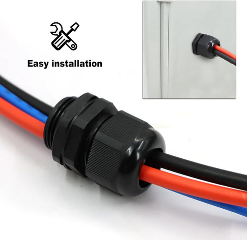 12 Pcs 3/4" Black NPT Cable Glands IP68 Waterproof Connectors for Electrical Box Nylon Cord Grip Strain Relief...