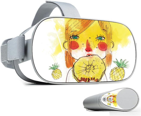 MightySkins Skin Compatible with Oculus Go Mobile VR - March Pineapple | Protective, Durable, and Unique Vinyl Decal wrap Cover | Easy to Apply, R...