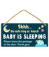Funplus Baby Sleeping Sign for Front Door - Do Not Knock or Ring - 10?x5? PVC Plastic Hanging Sign?Please do not knock or ring the bell, it upsets...