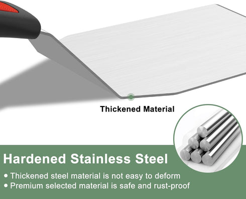 Beijiyi Stainless Steel Spatula Set, Heavy Duty Small Metal Spatula for Cooking Cast Iron Skillet with Silicone Handle - Griddle Grill Kitchen Spa...