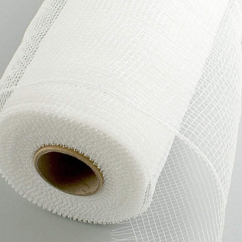 10 Inch x 30 Feet Deco Poly Mesh Ribbon - White Non Metallic : RE130227...