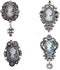 Vintage Princess Frame Crystal Cameo Brooches Pins Set for Women (a)...