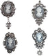 Vintage Princess Frame Crystal Cameo Brooches Pins Set for Women (a)...
