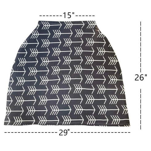 Nursing Cover for Babies Versatile Baby Car Seat Cover for Newborn Grey with White Arrow...