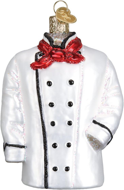 Old World Christmas Chef's Coat Glass Blown Ornament for Christmas Tree 4x4...