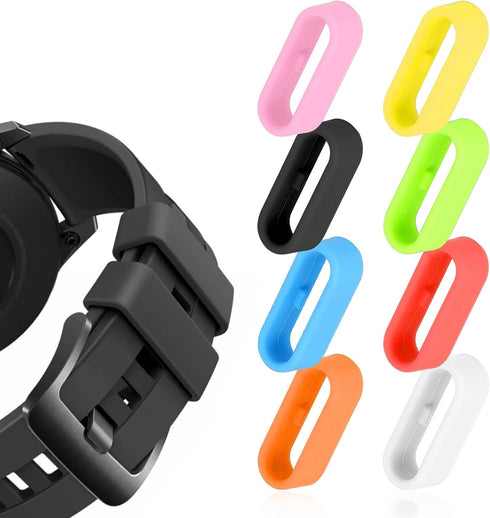 Multi-Color Smart Watch Security Bands, 16 Pack 20mm Silicone Fastener Rings Replacement Watch Band Fastener Secure Loops Rubber Watch Strap Conne...