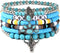 Todu 5 Pcs Western Cowgirl Turquoise Beaded Stretch Cow Boot Feather Charm Bracelets Bohemian Stackable Summer Beach For Women Jewelry Gift...