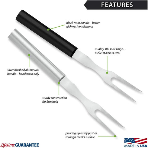 Rada Cutlery Carving Fork, Made in USA, Black Handle...