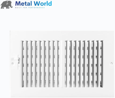 Metal World 10"x4" 2-Way 1/2" Fin Steel Register...