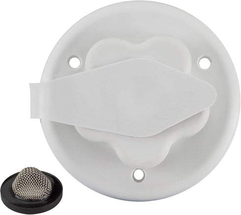 RecPro RV White City Water Fill Inlet Flange Brass with Check Valve | Made in America (No Hose Elbow)...