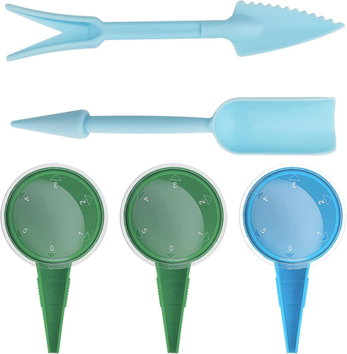 Andiker 5pcs Small Garden Seed Planter Tool, Plastic Mini Garden Tool Set 2 in 1 Multifunctional Small Shovel and Adjustable Hand Seed Sower for S...