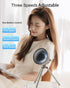 Portable Quiet Desk Fan - 3 Speeds Adjustable and Strong Wind Small Fan with 3 Light, USB Cooling Air Circulator, Battery Powered Rechargeable Tab...