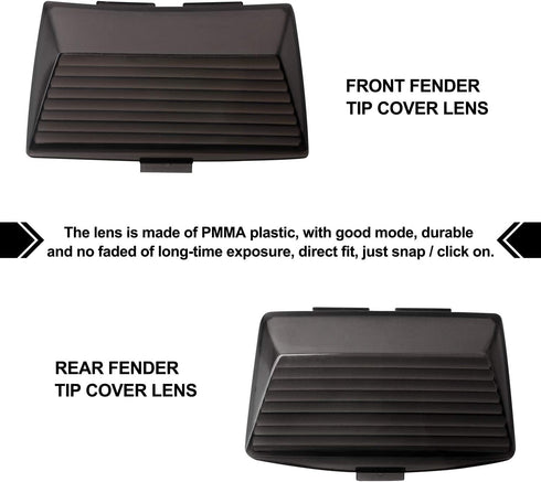 NTHREEAUTO Front Rear Fender Tips Mud Guards Covers w/LED Lights Compatible with Harley Ultra Classic Electra Glide FLHRI FLSTC(Smoked Lens)...