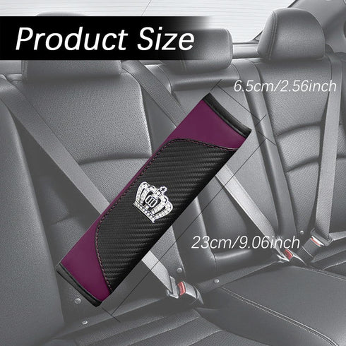 Car Seat Belt Cover, Soft Auto Seat Belt Cover, Diamond Crown Gear Shifter Cover, Car Seat Belt Strap Cushion, Carbon Fiber Leather Car Seat Belt ...