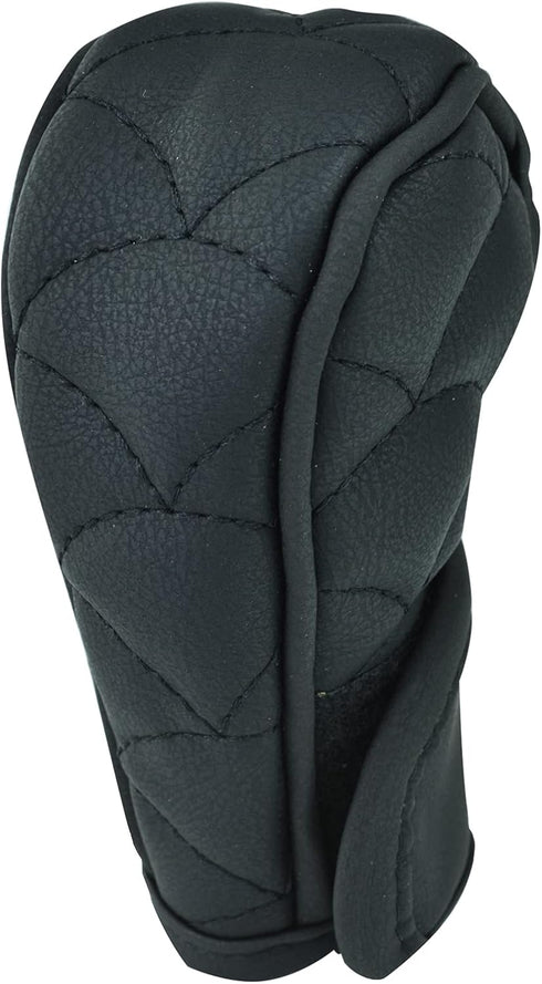 Gear Shift Knob Cover Hook and Loop Style Leather Car Shifter Stick Head Protector Interior Decor Accessories Fit Most Transmissions(Black)...