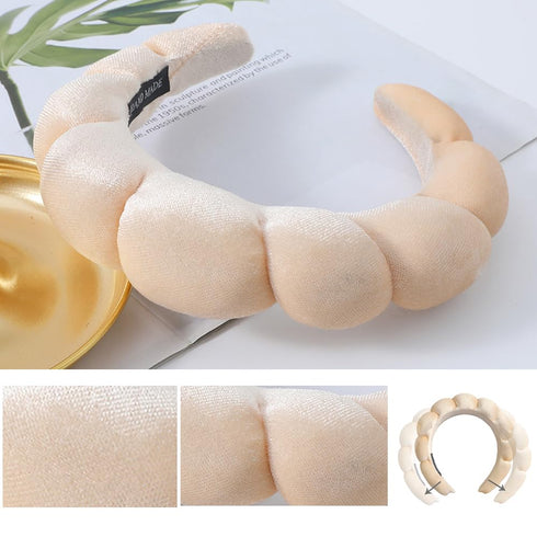 Spa Headbands for Women, Sponge Headband for Washing Face Adjustable Makeup Headbands Terry Cloth Puffy Soft Skincare Headbands Elastic for Girls ...