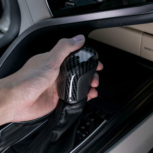 Unifizz Car Accessories Sporty Auto Gear Shift Knob Cover Trim Protector Cap Carbon Fiber Style Camry 2018-2023 for T-OYO-ta Corolla Avalon 2019-2...