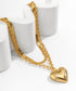 Layered Chunky Heart Choker Necklace - Gold Plated Heart Pendant Herringbone Snake Chain Y2K Grunge Jewelry Gifts for Women...