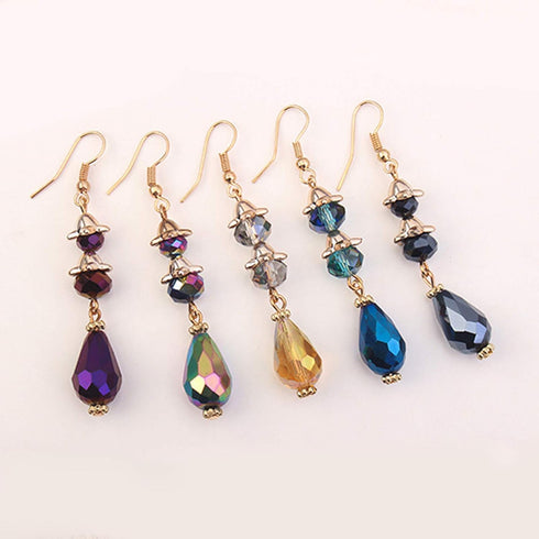 60PCS 8x12mm Crystal Glass Teardrop Beads, Vertical Hole Faceted Spacer Beads for DIY Jewelry Making...