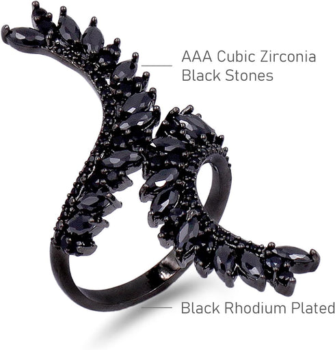 Lavencious Cocktail Fashion Ring Size Adjustable From 6-8.5 CZ Marquise Shape Jewelry for Women...
