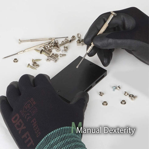 DEX FIT Nitrile Coated Work Gloves FN330-3D-Comfort Stretchy Fit, Firm Grip, Thin & Lightweight, Touchscreen Fingers, Protective & Durable, Breath...