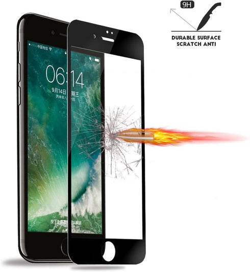 AKWOX AK-GL017BK iPhone 7 8 Screen Protector, Full Cover iPhone 7 Tempered Glass (Pack of 2), Black Edge...