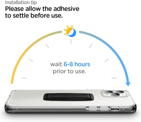 Spigen Flex Strap Cell Phone Grip/Universal Grip/Smartphone Holder Soft Elastic Strap Holder Designed for All Smartphones and Tablets - Black......