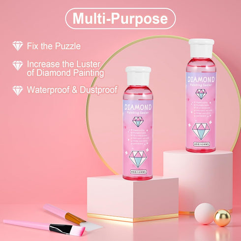 2-Pack Diamond Painting Protectant Brightener(120ml*2), 8OZ Diamond Painting Accessories Glue for Diamond Painting and Puzzles...