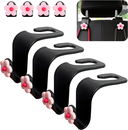 8 PCS Car Seat Headrest Hook, Auto Seat Hook Hanger Storage Organizer, Adhesive Hooks for Purse Coat Umbrella Grocery Bag, Universal Interior Acce...