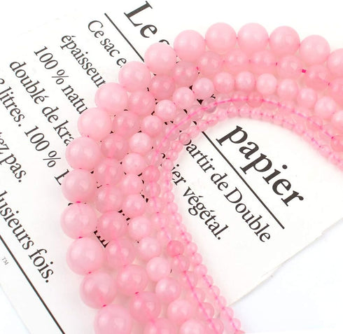 45pcs 8mm Natural Stone Beads Rose Quartz Beads Crystal Gemstone for Jewelry Making, DIY Bracelet Necklace...