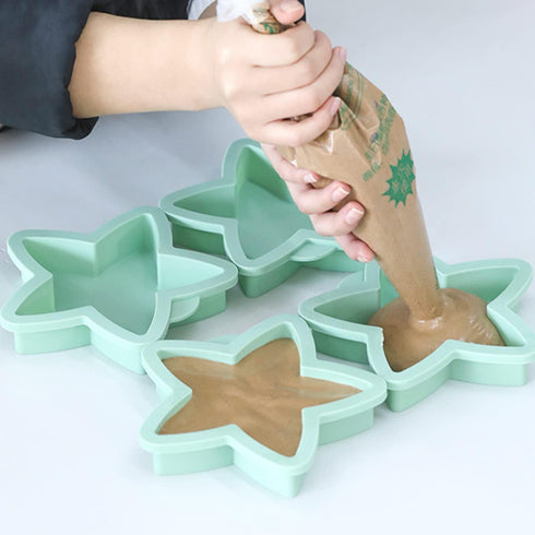 SHANIABELLE 4Pcs Star-Shaped Layer Cake Pans Set, 6 Inch Baking Bakeware, Rainbow Cake Molds for Children's Day Pizza Vegetable Pancake and Resin ...