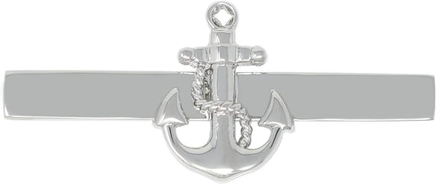 Anchor Tie Clip Rhodium Plated Fashion Anchor Tie Clip In Box...