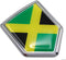 CBSHD103 Jamaica Flag Jamaican Emblem Shield Shape Chrome Car Decal Sticker...