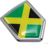 CBSHD103 Jamaica Flag Jamaican Emblem Shield Shape Chrome Car Decal Sticker...
