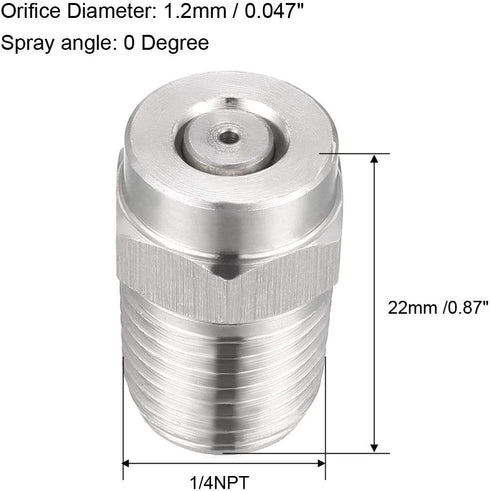 uxcell Pressure Washer Nozzle, 1/4NPT Thread Spray Tip, 2 Pcs (0 Degree, 1.2mm Orifice Diameter)...