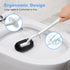 HAMITOR Toilet Bowl Brush Holder Set: Curved Design with Holder for Deep Cleaning Under Rim - Compact Hidden Scrubber for Small Space - Modern RV ...